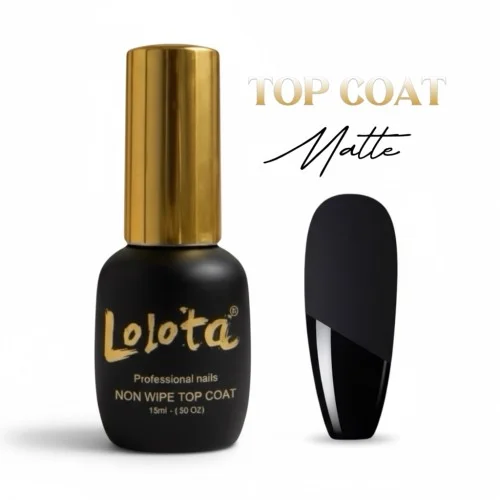 Top Coat Non Wipe Matte 15ml Lolota