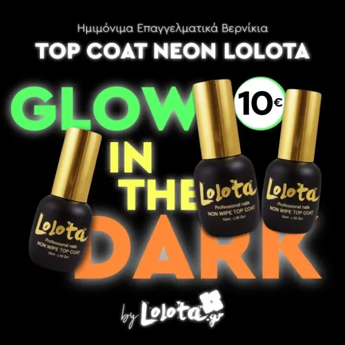 SUPER SALES Top Coat Neon Lolota 15ml glow in the dark