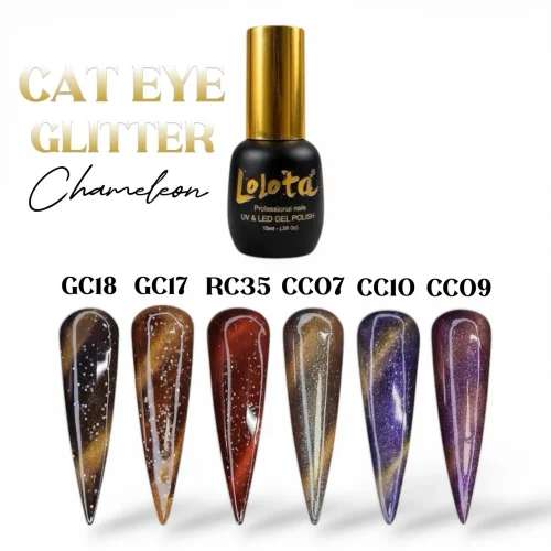 SUPER SALES Cat Eye Glitter Chameleon Ημιμόνιμα Βερνίκια  Lolota 15ml
