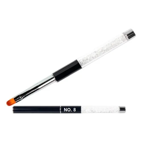 Πινέλο Oval για Gel - Acrygel No10 με καπάκι και προστατευτική Θήκη