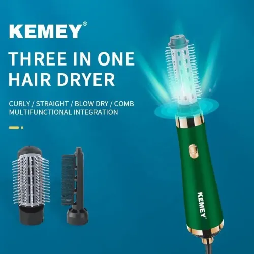 Ηλεκτρική Βούρτσα Μαλλιών 3 ΙΝ 1 KEMEY KM 8015 
