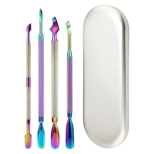 Σετ εργαλείων νυχιών Chameleon Rainbow Stainless Steel Nail 4τμχ
