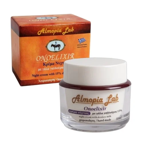 Κρέμα Νύχτας Onoelixir με 15% Γάλα Γαϊδούρας, Υαλουρονικό, Κολλαγόνο, Ελαστίνη 50ml