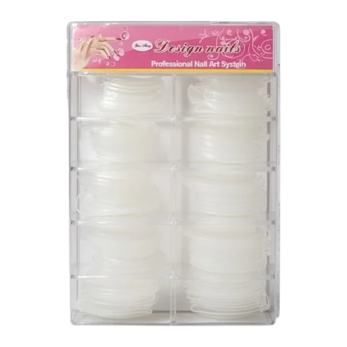 Καλούπια Tips Νυχιών Dual Forms size 1-10 Clear 100 τεμ. 
