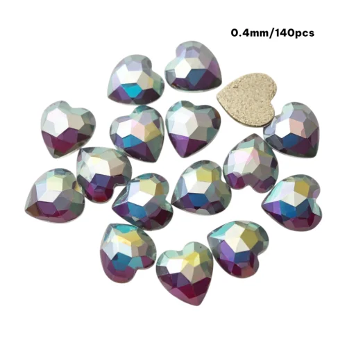 Stras Νυχιών τύπου Swarovski 0,4mm 3D / 140 τεμ. Καρδιά