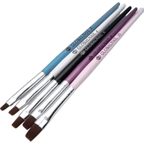 Πινέλα Νυχιών για Gel - Acrygel Σετ 5 τεμαχίων Μεγέθη 2-4-6-8-10