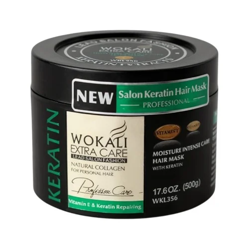 Μάσκα Μαλλιών Wokali με Κερατίνη & Βιταμίνη Ε 500gr