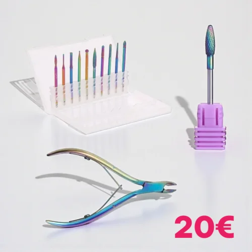 Φρέζες Rainbow Combi Manicure σε Κασετίνα με Φρέζα Αφαίρεσης και Πενσάκι Δώρο σετ 12 τεμ.