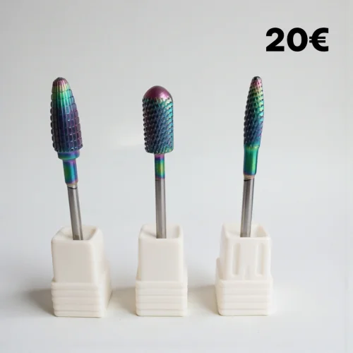 Φρέζες Μεταλλικές για Gel & Ακρυλικό Rainbow Σετ 3 τεμάχια