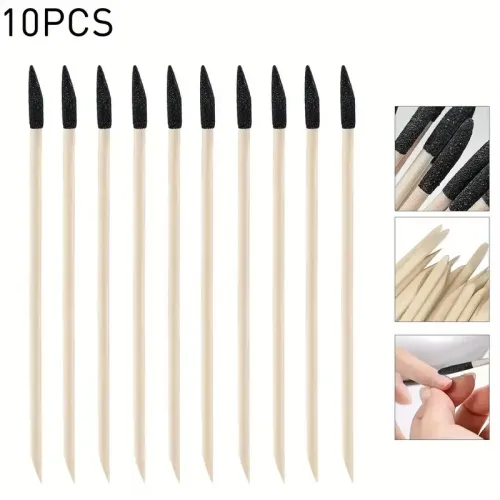 Ξυλάκια νυχιών Cotton Sticks διπλά μαύρα 10 τεμ