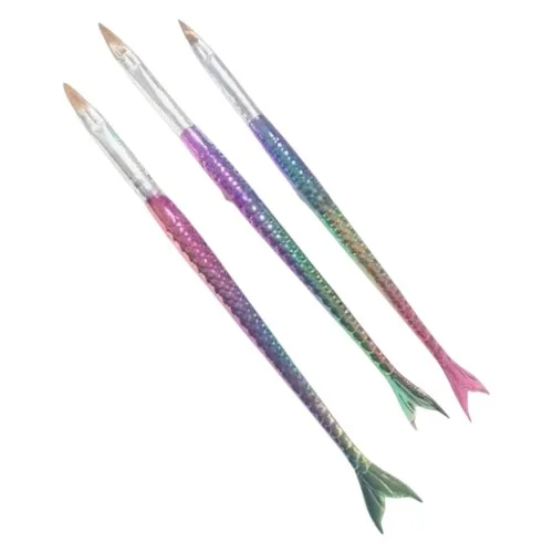 Πινέλα Νυχιών Acrylic Nails Mermaid Rainbow Σετ 3 τεμ.