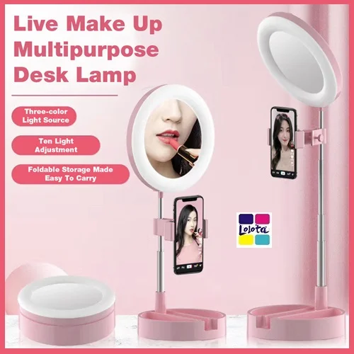 Καθρέφτης με Ring light led και στήριγμα κινητού Mai G3