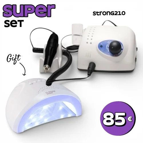 Επαγγελματικός τροχός νυχιών Strong 210 65w 35.000 χιλ στρ. ΔΩΡΟ Λάμπα Sun One