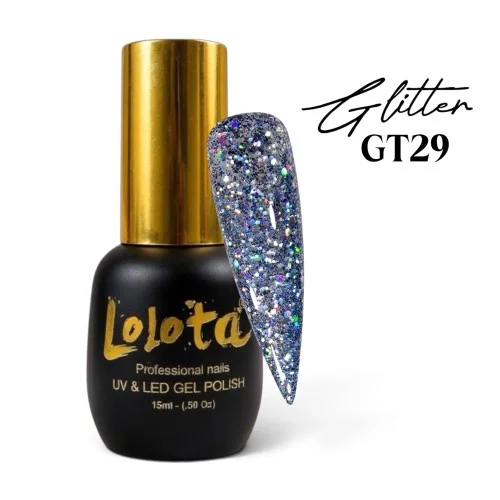 Ημιμόνιμο Glitter Επαγγελματικό Βερνίκι Lolota 15ml GT29