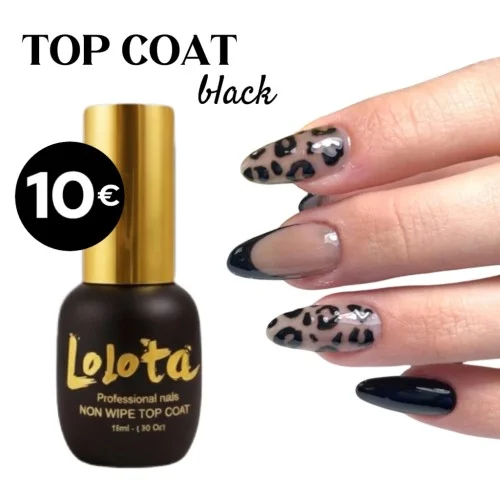 Top Coat Non Wipe BLACK 15ml Lolota