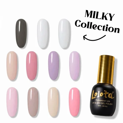 Ημιμόνιμα Επαγγελματικά Βερνίκια Lolota 15ml Milky Γαλλικού