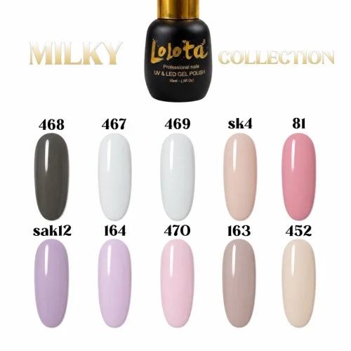 Ημιμόνιμα Επαγγελματικά Βερνίκια Lolota 15ml Milky