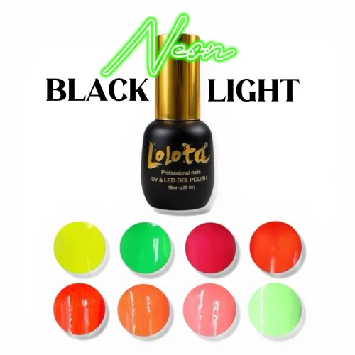 Ημιμόνιμα Επαγγελματικά Βερνίκια Neon Black Light Lolota 15ml 