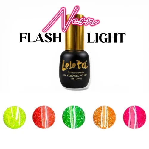 Ημιμόνιμα Επαγγελματικά Βερνίκια Neon Flash Light Lolota 15ml 