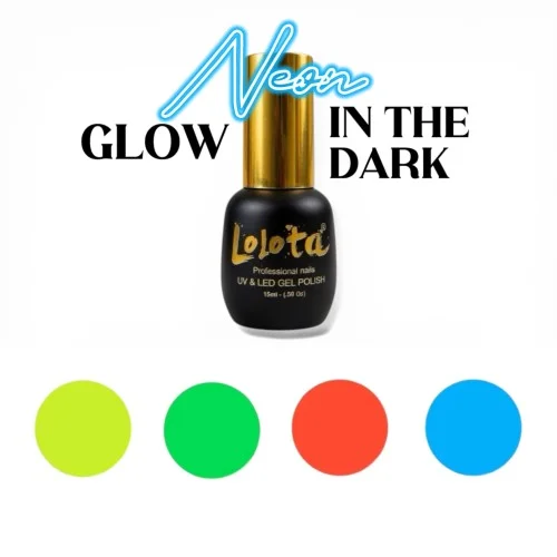 Ημιμόνιμα Επαγγελματικά Βερνίκια Neon Glow in The Dark Lolota 15ml 
