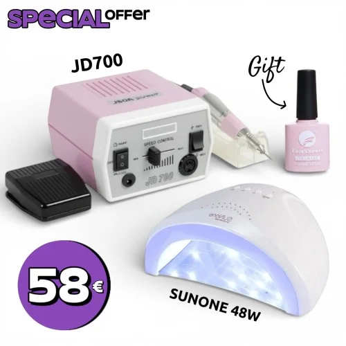 Σετ Προσφοράς Τροχός Νυχιών 35watt JD700 και Λάμπα Νυχιών SunOne 48watt ΔΩΡΟ Ημιμόνιμο Βερνίκι 10ml