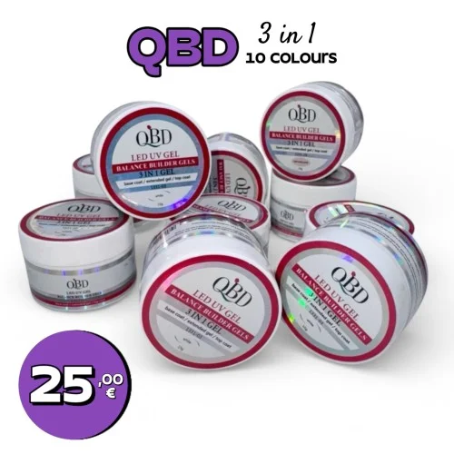 OFFERS Gel Νυχιών 3 in 1 QBD Led Uv 15 gr SET 10 ΤΕΜ