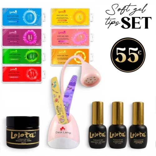 Πακέτο Εφαρμογής Gel νήμα Gelly Soft Gel tips Lolota