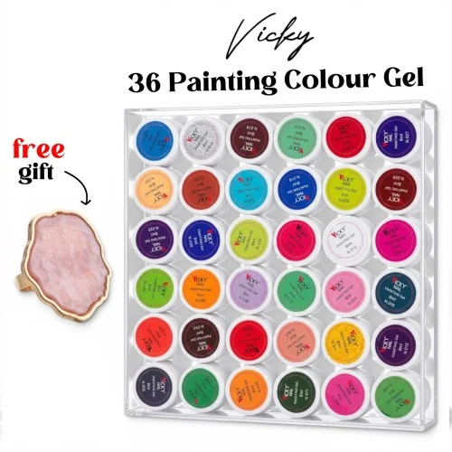 Vicky Painting Color Gel 8ml Σετ 36τεμ. ΔΩΡΟ Δαχτυλιδι