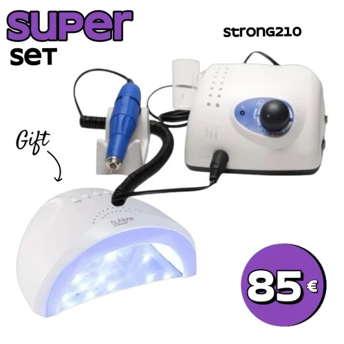 Επαγγελματικός τροχός νυχιών Strong 210 65w 35.000 χιλ στρ. ΔΩΡΟ Λάμπα Sun One