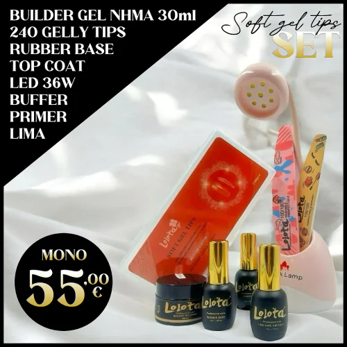 Πακέτο Εφαρμογής Gel νήμα Gelly Soft Gel tips Lolota