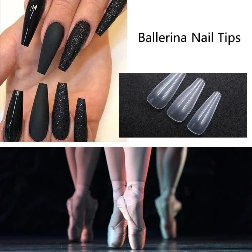 Tips Νυχιών Gelly Μπαλαρίνα clear 500τεμ.