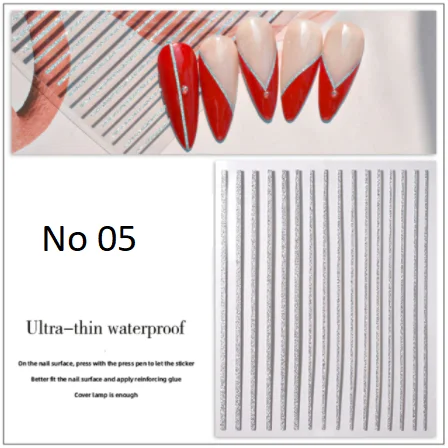 Αυτοκόλλητα Νυχιών 3D Nail Art Glitter Diamond Patch Ασημί Flash Light