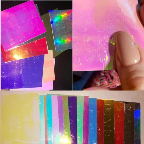 Αυτοκόλλητα Νυχιών Holo 3D Foil 16 Φύλλα Πεταλούδες
