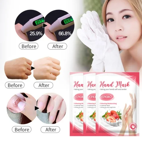Hand Mask Λεύκανσης & Ενυδάτωσης Φράουλα
