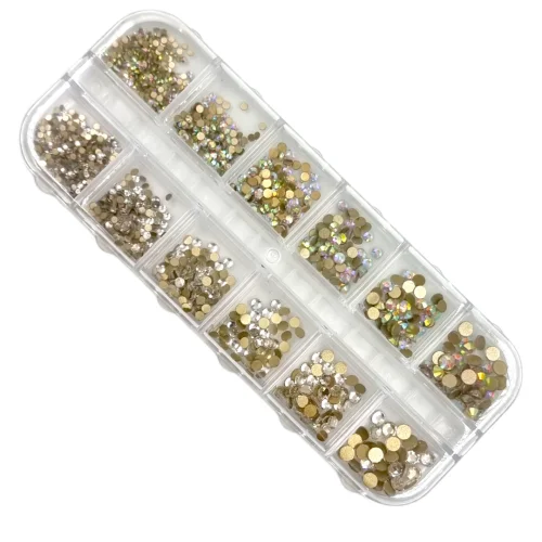 Stras νυχιών τύπου Swarovski 3D σε κασετίνα Ιριδίζον