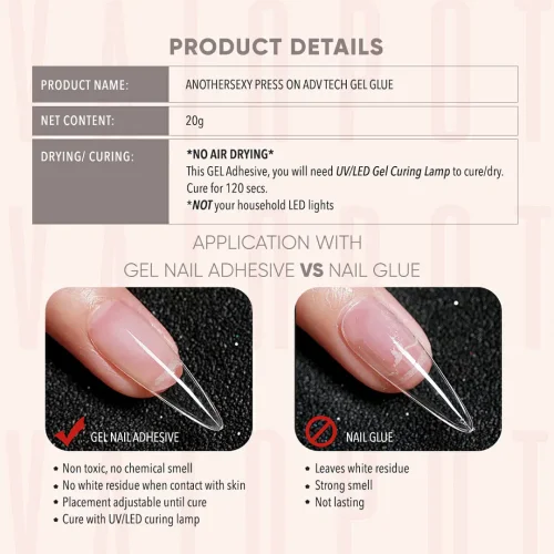 Διάφανη Κόλλα GEL GLUE UV/LED GLOBAL NAILS 20gr 