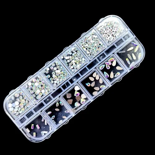 Stras νυχιών τύπου Swarovski 3D σε κασετίνα 