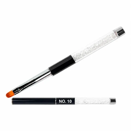 Πινέλο Oval για Gel - Acrygel No10 με καπάκι και προστατευτική Θήκη