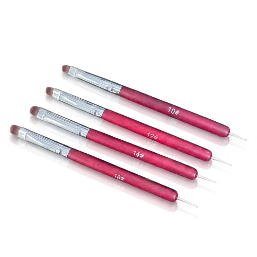 Πινέλα Νυχιών French Nail Brush Gel Σετ 4 τεμ. με Dotting tools Μεγέθη 10-12-14-16
