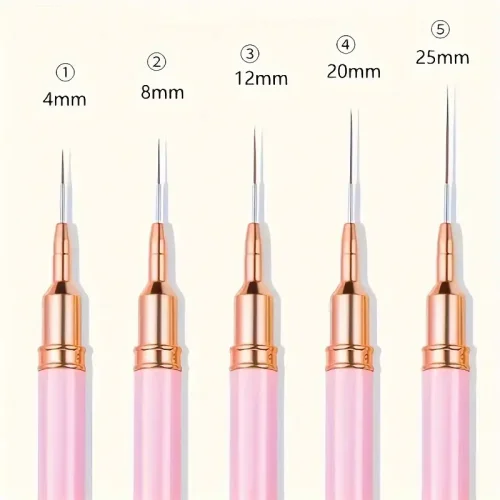 Πινέλα Nail Art με καπάκι Σετ 5 τεμ.