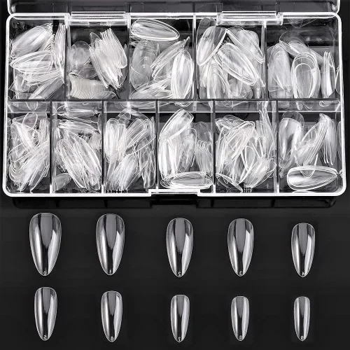 Tips Νυχιών Almond 500 τεμάχια Full Cover Clear