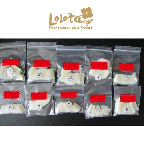 Nail Tips square 500 pcs Natural 10 sizes