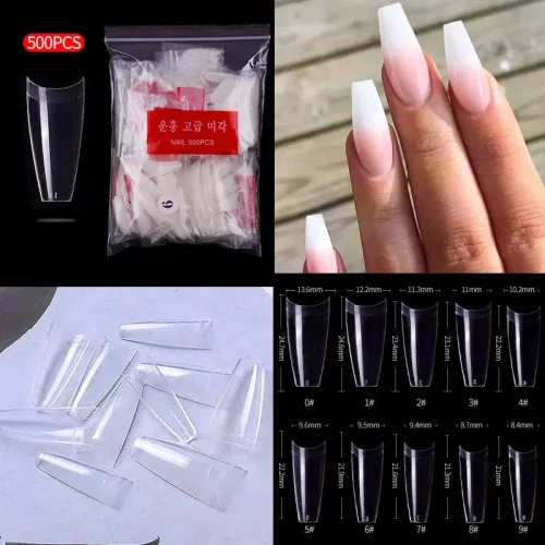 Nail Tips 500 pcs Clear 10 sizes