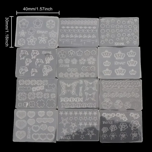 Φόρμες Καλούπια Σιλικόνης για 3D Charms Σετ 12 μίνι τμχ