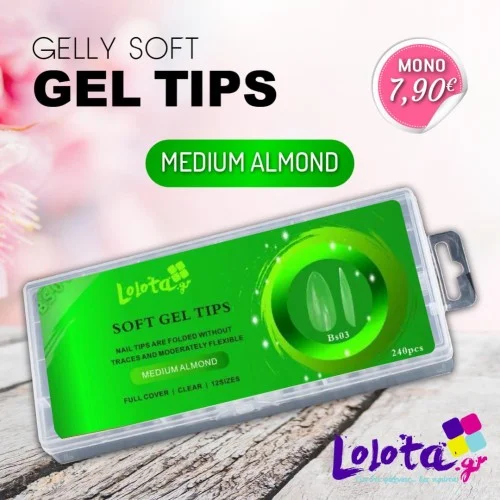 Lolota Soft Gel Tips Medium Almond BS03