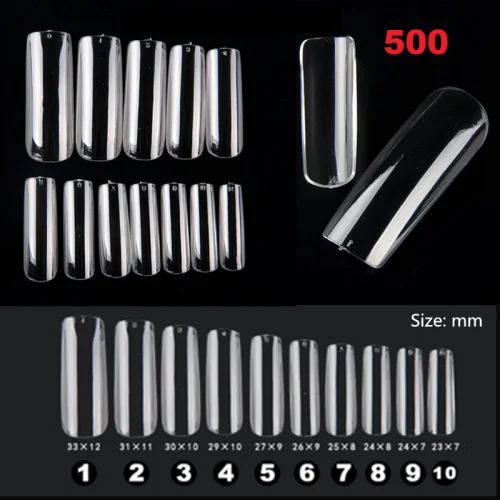 Tips Νυχιών Square Oval 500 τεμάχια Natural XL