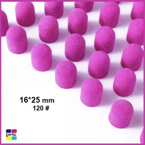 Καπελάκια Πεντικιούρ Ροζ 120 grit 10τεμ 16x25mm