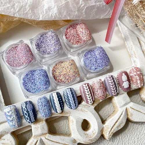 Σκόνες Νυχιών Sea Salt Nail Wool Powder Crystal Sugar Powder DIY Nail Decoration Nail Art Glitter Powder