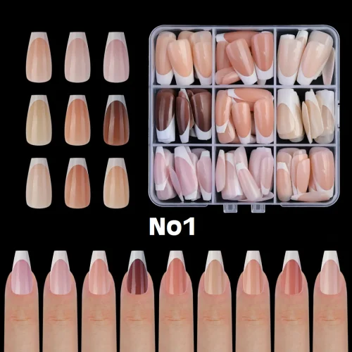 Nail Soft Tips French Manicure full cover 135τεμ.