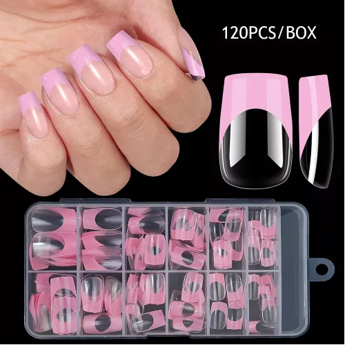 Nail Tips French Manicure full cover short 120τεμ.